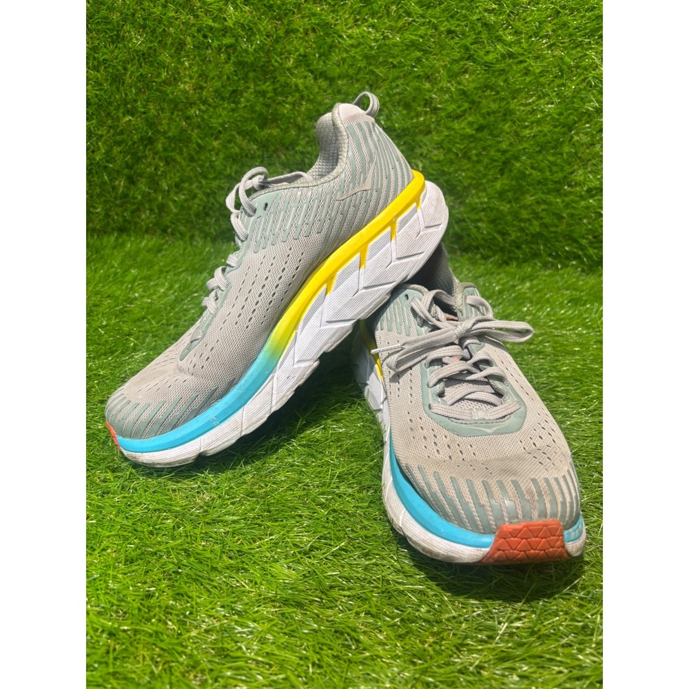 Hoka One One Clifton 5 Size 9 D Wide Womens Vapor Blue Grey Running Shoes